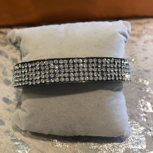 Black and white crystal bangle